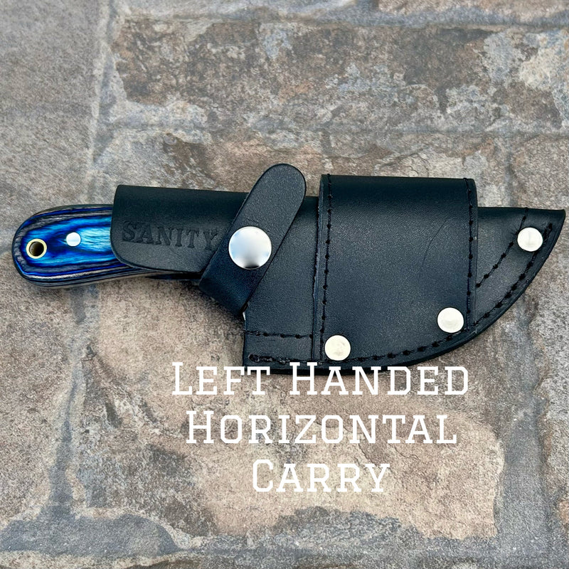 Sanity Steel Steel Left Handed Horizontal *BOGO* Jesse James - D2 Steel - Blue & Black Wood - 7 inches - JJ005