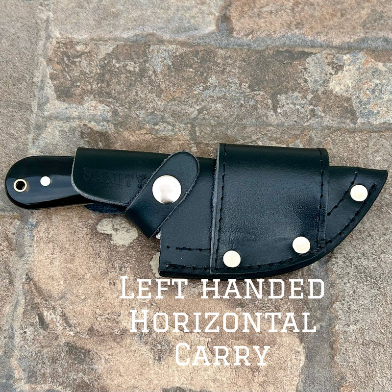 Sanity Steel Steel Left Handed Horizontal Jesse James - D2 Steel - Buffalo Horn - 7 inches - JJ002