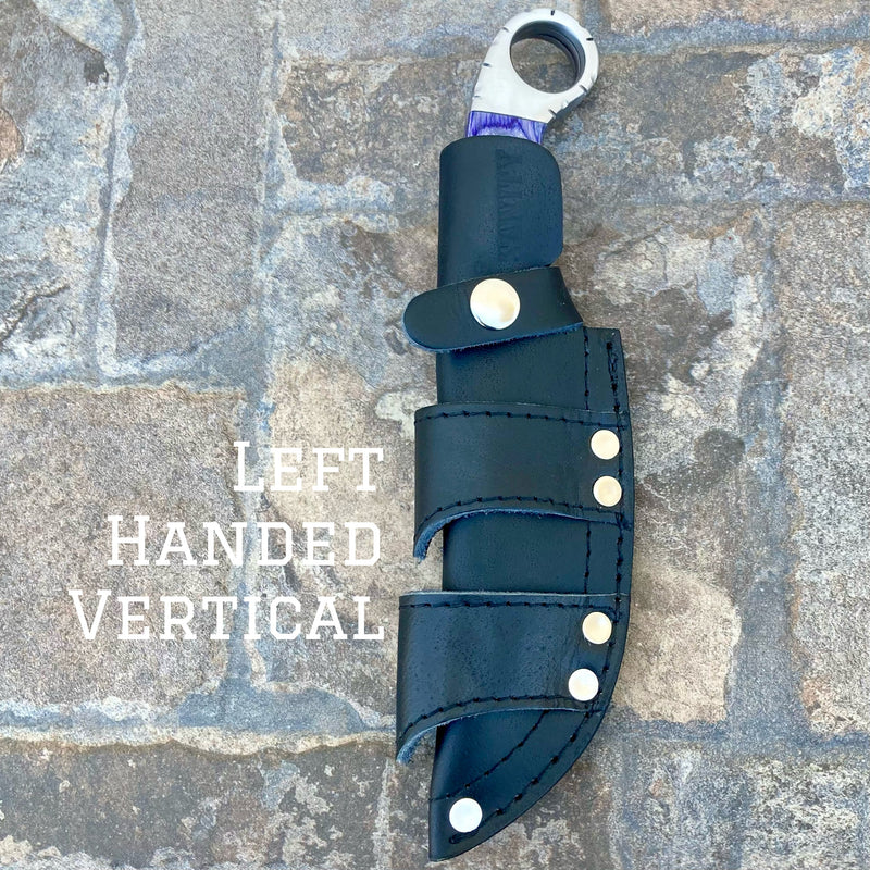 Sanity Steel Steel Left Handed Vertical 9” Al Capone - Purple Wood - D2 Steel - Horizontal & Vertical Carry - PE218