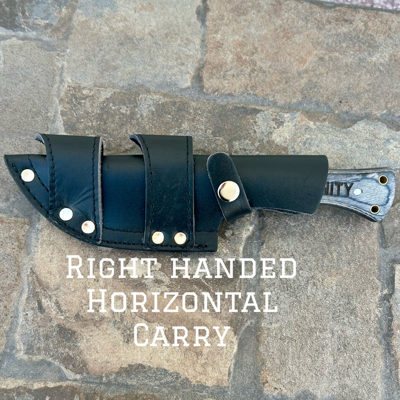 Sanity Steel Steel Right Handed Holder Horizontal 10” Rough Rider - Skull - D2 Steel - Horizontal & Vertical Carry - P001