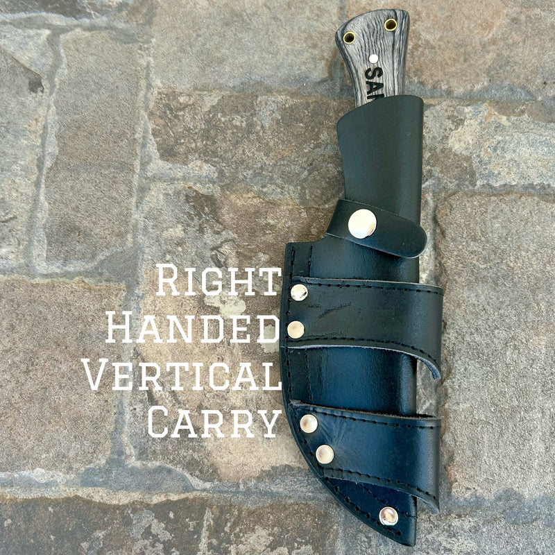 Sanity Steel Steel Right Handed Holder Vertical 10” Rough Rider - Skull - D2 Steel - Horizontal & Vertical Carry - P001