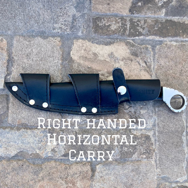 Sanity Steel Steel Right Handed Horizontal 11" Al Capone - Horizontal & Vertical Carry - D2 Steel - Red & Black Wood - 11 inches - ACD206