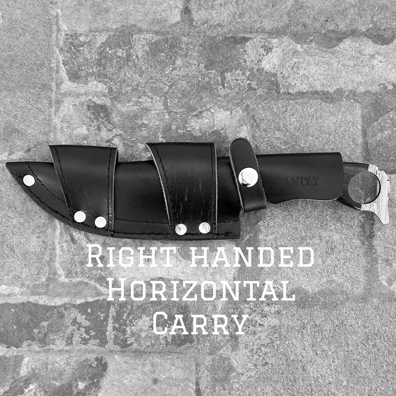 Sanity Steel Steel Right Handed Horizontal 11” John Dillinger - “We The People” Bone - Damascus - Horizontal & Vertical Carry - JDE02