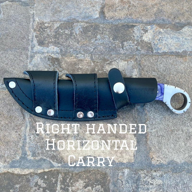 Sanity Steel Steel Right Handed Horizontal 9” Al Capone - Purple Wood - D2 Steel - Horizontal & Vertical Carry - PE218