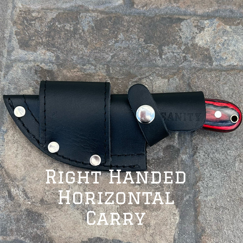 Sanity Steel Steel Right Handed Horizontal Jesse James - D2 Steel - Red & Black Wood - 7 inches - JJ013