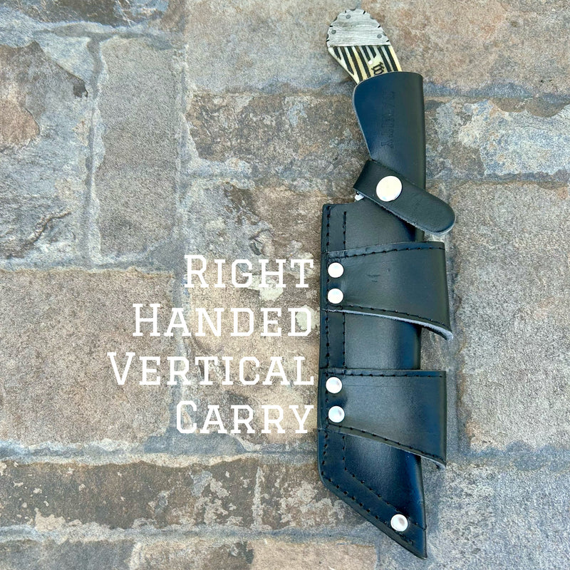 Sanity Steel Steel Right Handed Vertical 11” Doc Holiday - “We The People” Bone - Damascus - Horizontal & Vertical Carry - DOC8