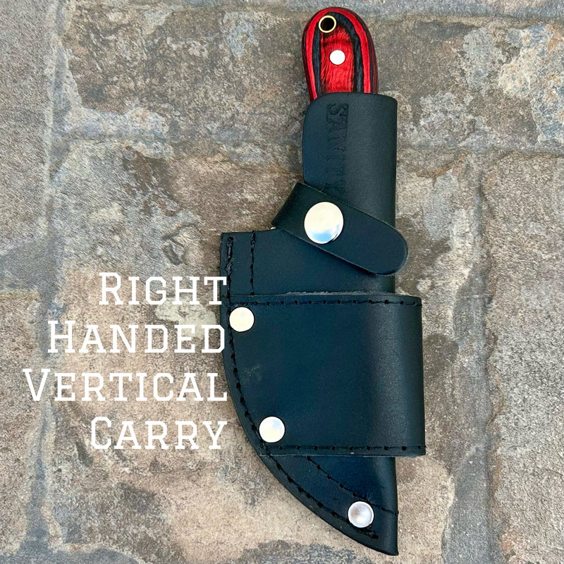 Sanity Steel Steel Right Handed Vertical Jesse James - D2 Steel - Red & Black Wood - 7 inches - JJ013