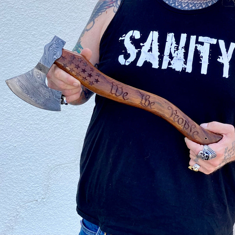 Sanity Steel Steel We the People Chopper - Damascus - American Mahogany - 20 Inches - A01