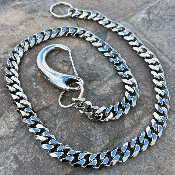 Sanity Steel Wallet Chain 23” Bagger Classic Cuban Link Wallet Chain - W/ Sanity’s Polished Hook Clip - WC01