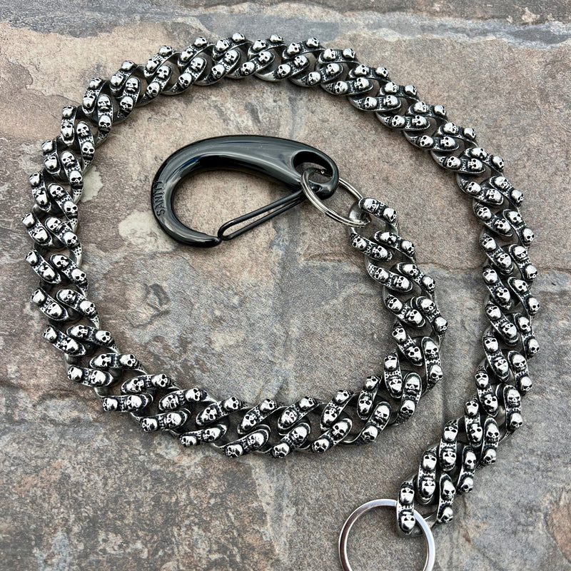 Sanity Steel Wallet Chain 23” Easy Biker Chain Gang Wallet Chain 3/4” - W/ Sanity’s Black Hook Clip - WC12
