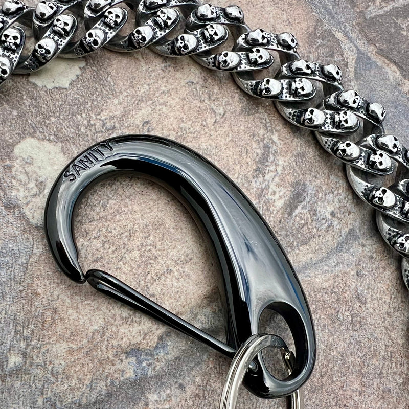 Sanity Steel Wallet Chain 23” Easy Biker Chain Gang Wallet Chain 3/4” - W/ Sanity’s Black Hook Clip - WC12