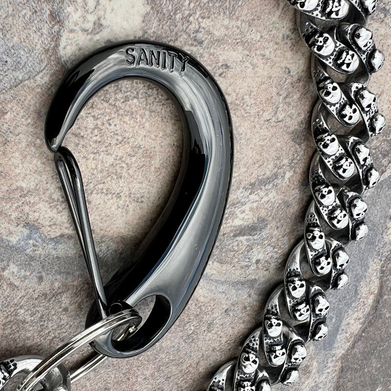Sanity Steel Wallet Chain 23” Easy Biker Chain Gang Wallet Chain 3/4” - W/ Sanity’s Black Hook Clip - WC12