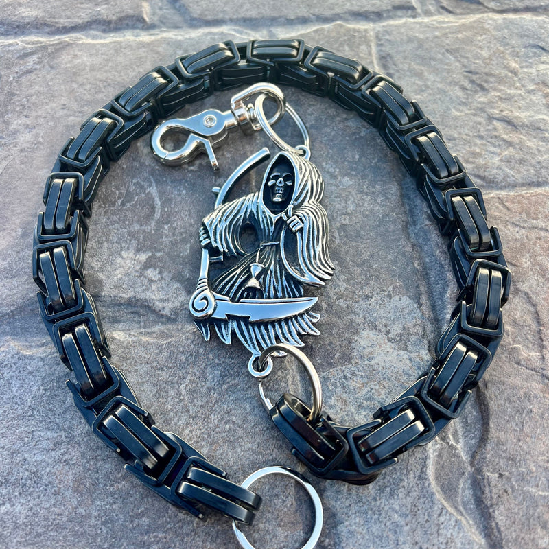 Sanity Steel Wallet Chain 24” Grim Reaper W/ Scythe Wallet Chain - Black Daytona CVO - WC453CVO