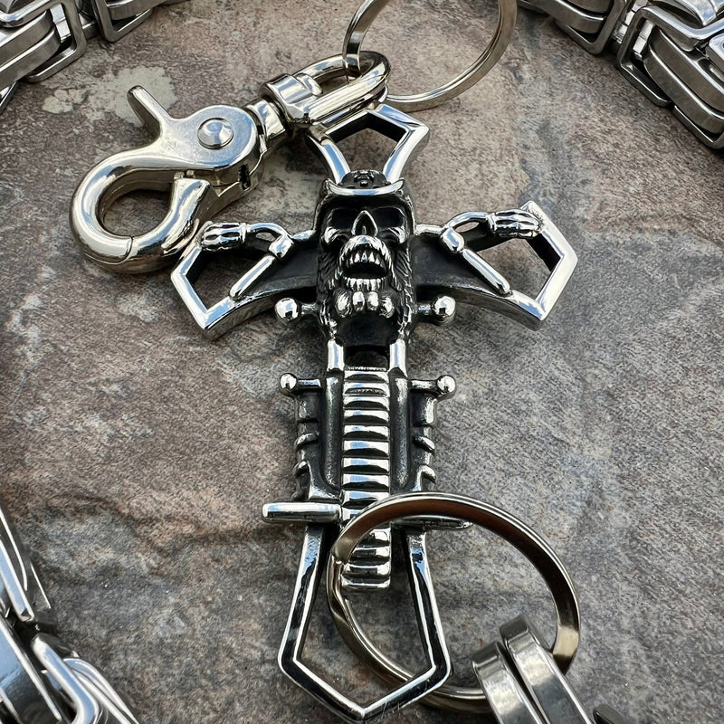 Sanity Steel Wallet Chain Cowboy Cross Wallet Chain - Silver Daytona CVO - WC230CVO
