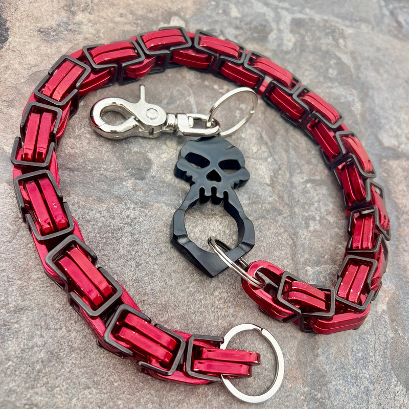 Sanity Steel Wallet Chain One Finger Ring Black Wallet Chain - Black & Red Daytona CVO - WC046CVO