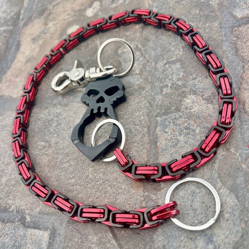 Sanity Steel Wallet Chain One Finger Ring Black Wallet Chain - Black & Red Daytona Heritage - WC046H