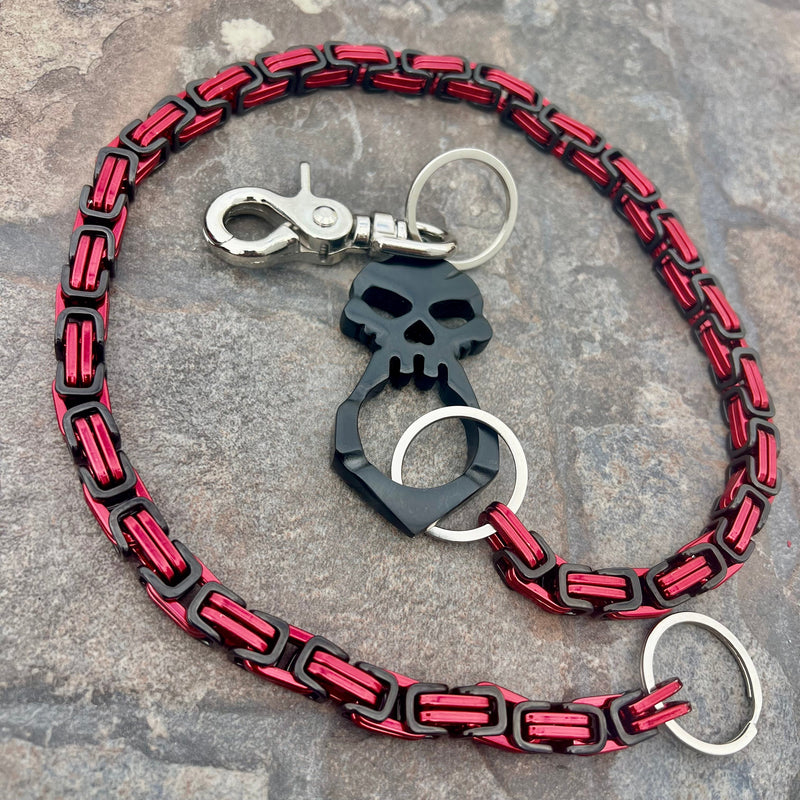 Sanity Steel Wallet Chain One Finger Ring Black Wallet Chain - Black & Red Daytona Heritage - WC046H
