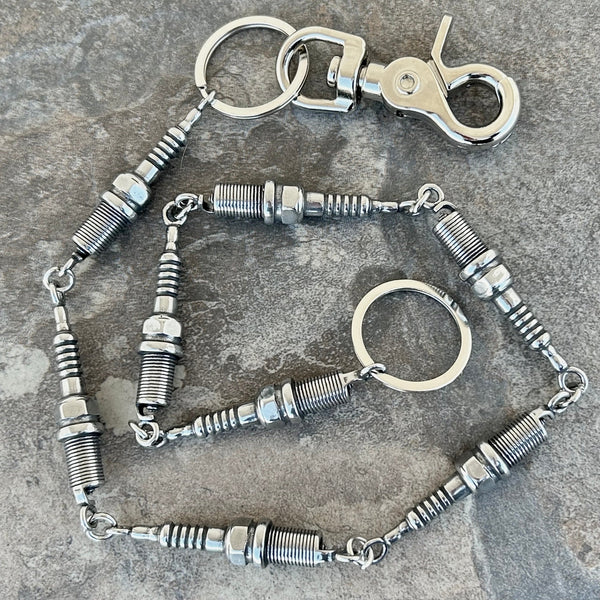 Sanity Steel Wallet Chain Spark Plug - Polished - Wallet Chain - SPW01