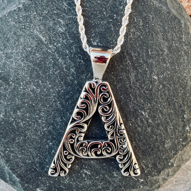 SANITY JEWELRY® A / 16" Stainless Steel Classic Chain Ladies Letter Pendants