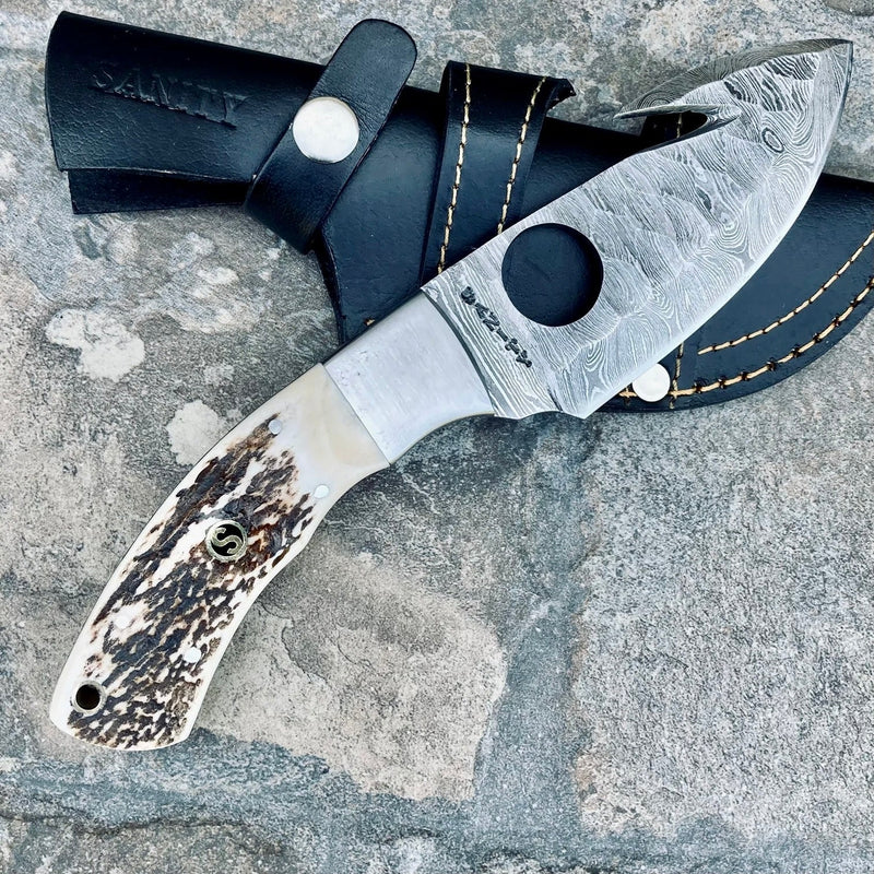 SANITY JEWELRY® Angelo The Hook - Damascus - Stag Antler -9 inches - AH01