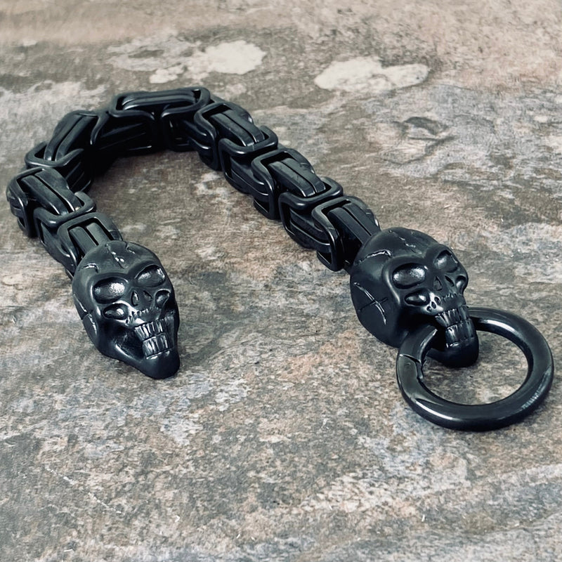 Sanity Jewelry Bracelet - 2 Skull Daytona - Black - Heritage - B92