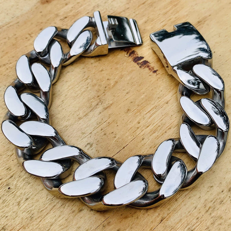 Sanity Jewelry Bracelet Bagger Bracelet - "EASY BIKER" - Polished - 3/4 Inch wide - B16