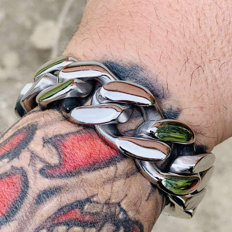 Sanity Jewelry Bracelet Bagger Bracelet - "EASY BIKER" - Polished - 3/4 Inch wide - B16