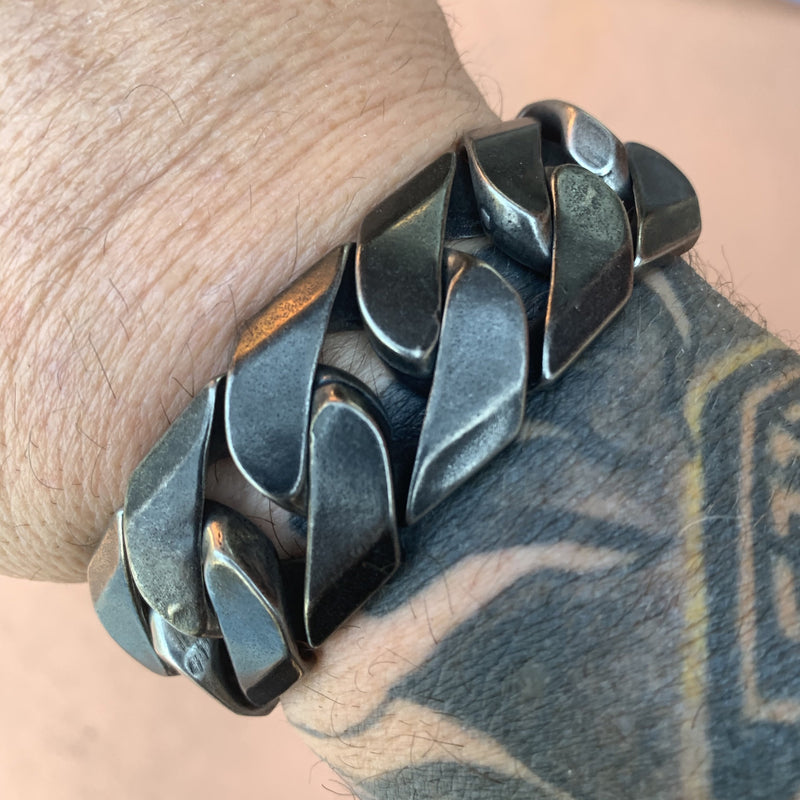 Sanity Jewelry Bracelet Bagger Bracelet - Galvanized Stainless - 1" Wide- The Custom - B20