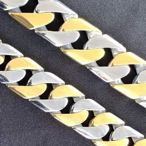 Sanity Jewelry Bracelet Bagger Bracelet - Gold & Silver Stainless - 1.25" Wide- The Classic - B26