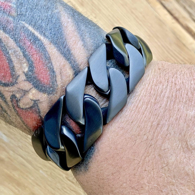Sanity Jewelry Bracelet Bagger Bracelet - Matte Black - 1" Wide- The Custom - B21