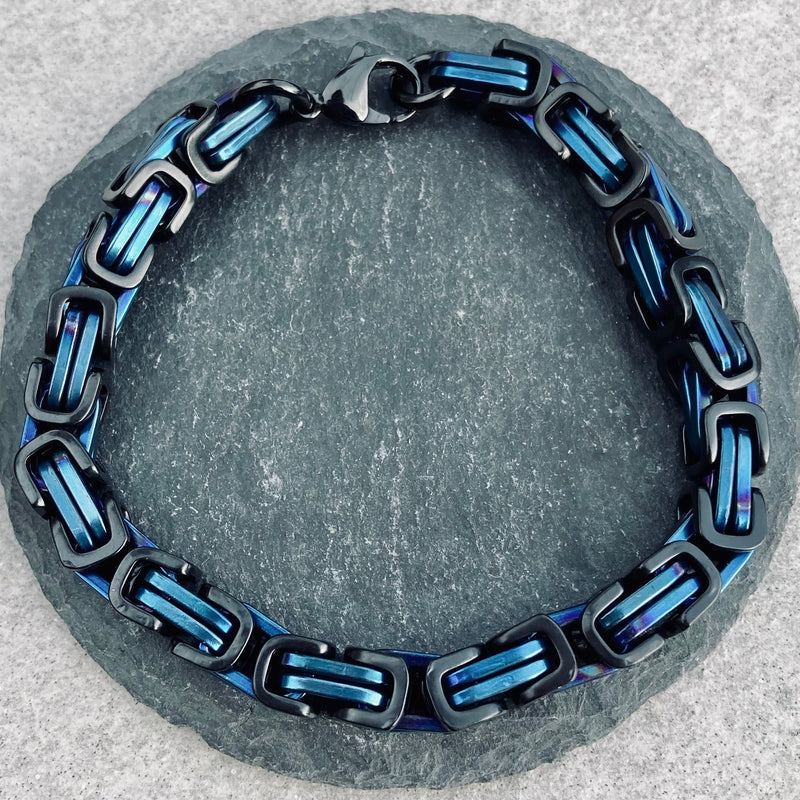 Sanity Jewelry Bracelet Bracelet - DAYTONA BEACH DELUXE - Blue & Black - 1/4 inch wide - B32