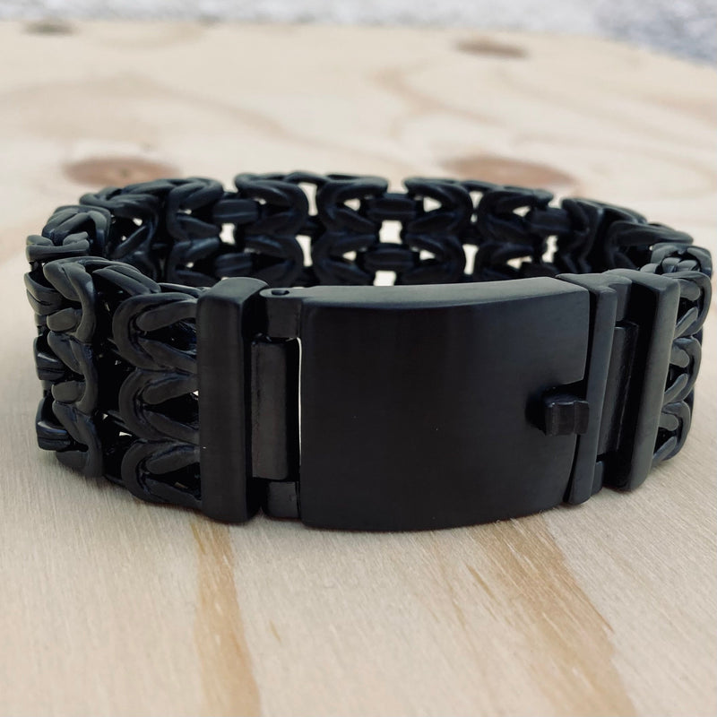 Sanity Jewelry Bracelet Chain Mail - Classic - Black - 1 inch wide B101