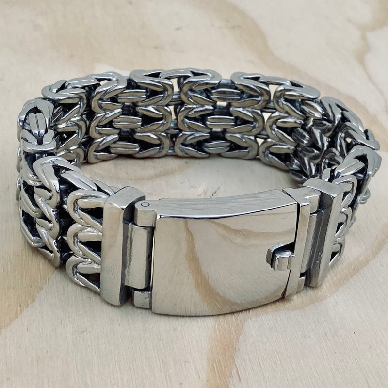 Sanity Jewelry Bracelet Chain Mail - Classic- Stainless - 1  inch wide B104