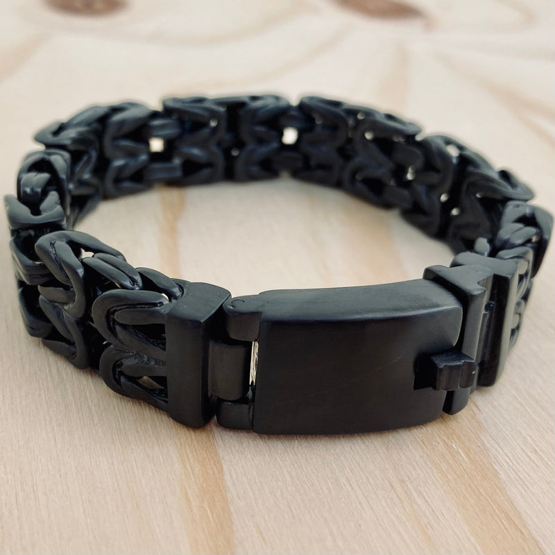 Sanity Jewelry Bracelet Chain Mail - Custom - Black - 1/2 inch wide B102
