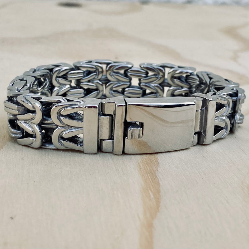 Sanity Jewelry Bracelet Chain Mail - Custom - Stainless - 1/2 inch wide B103