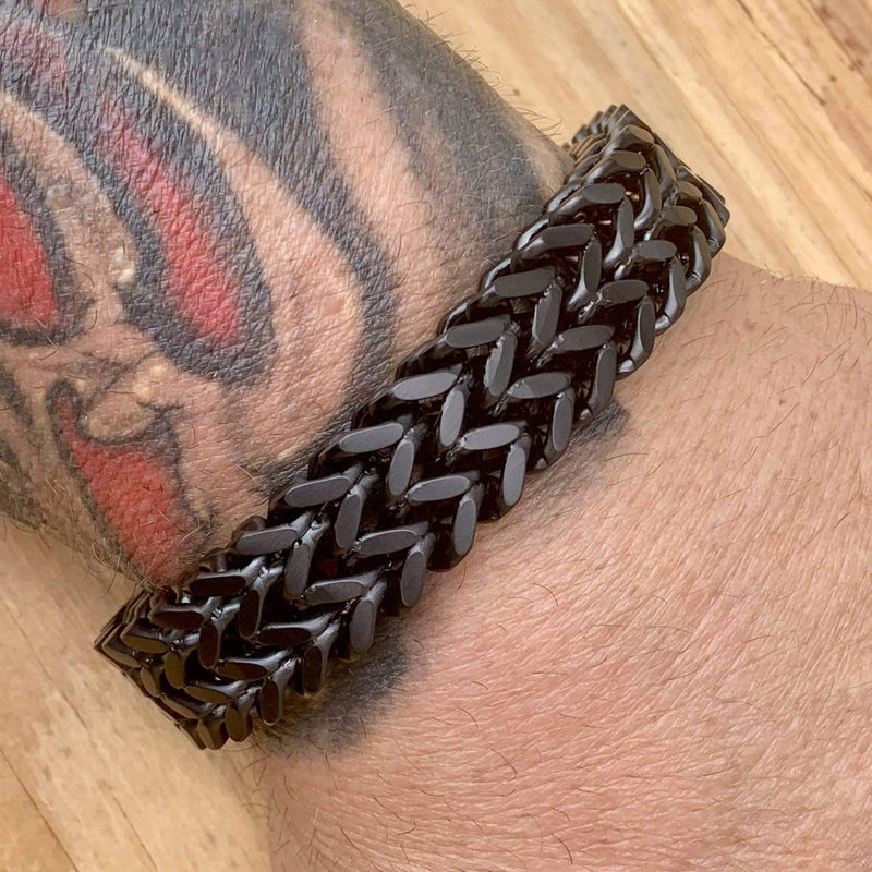 Sanity Jewelry Bracelet "VIKING KING" CLASSIC- MATTE BLACK - 3/4 INCH WIDE B02