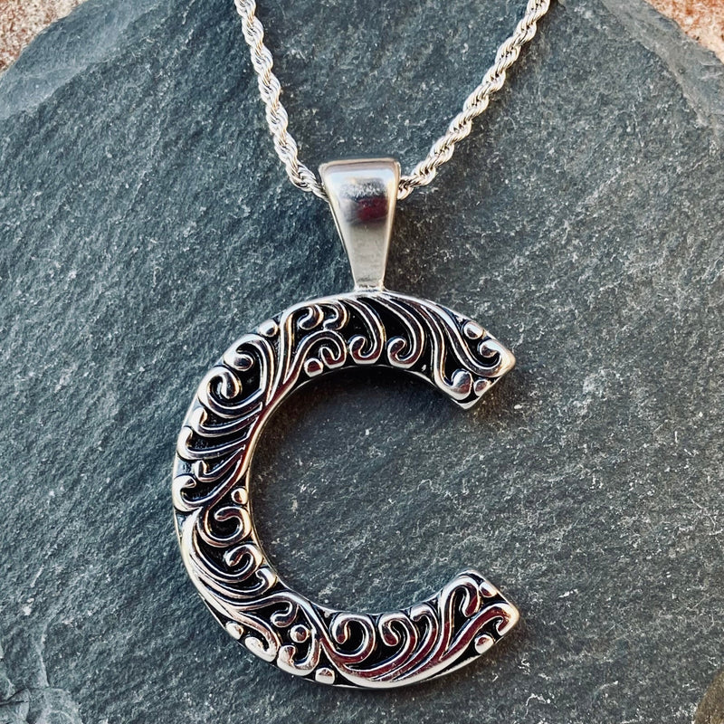 SANITY JEWELRY® C / 16" Stainless Steel Classic Chain Ladies Letter Pendants
