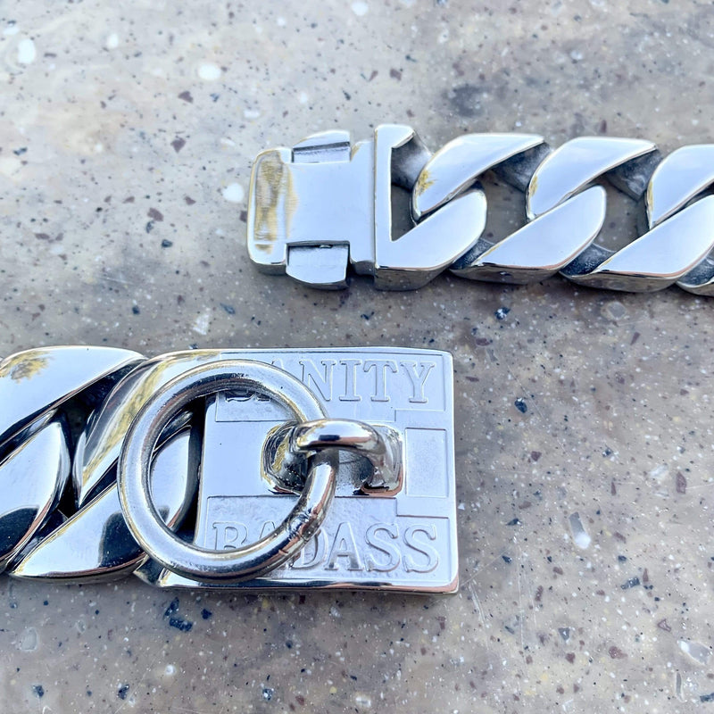 Sanity Jewelry Dog Collar / Dog Chain "Dog Collar" - Sanity's BadAss Classic - 1.25" wide - Lengths 18, 20, 22&24" D91