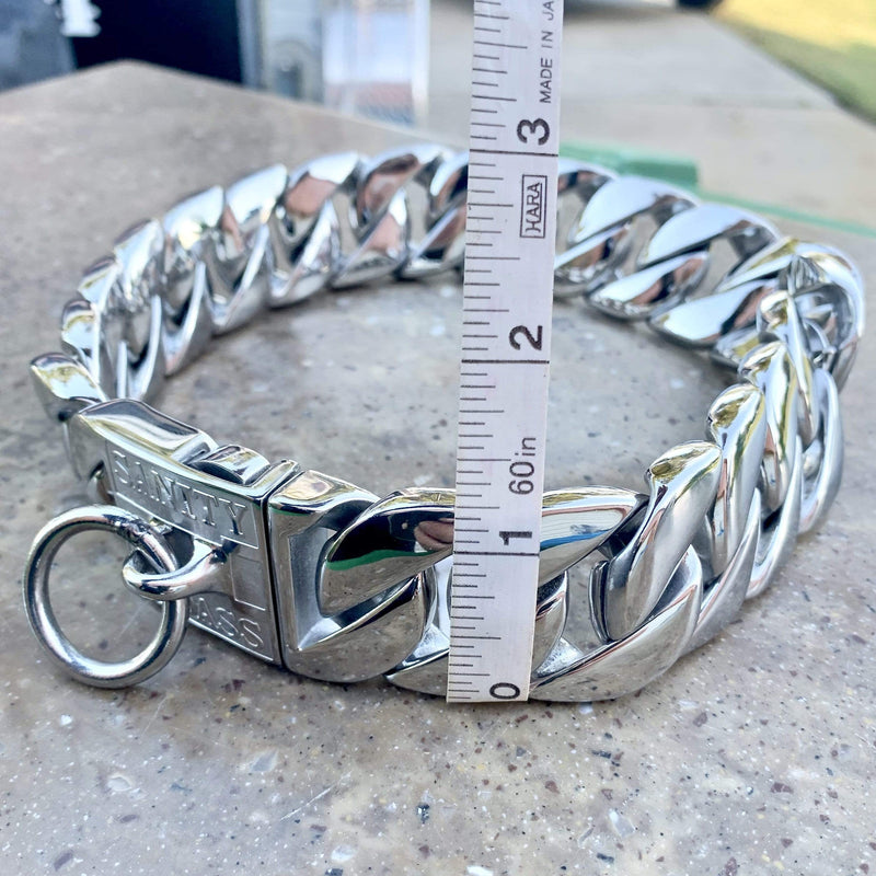 Sanity Jewelry Dog Collar / Dog Chain "Dog Collar" - Sanity's BadAss Classic - 1.25" wide - Lengths 18, 20, 22&24" D91