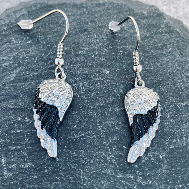 Black Angel Wing Earrings - Kawaii Store And More