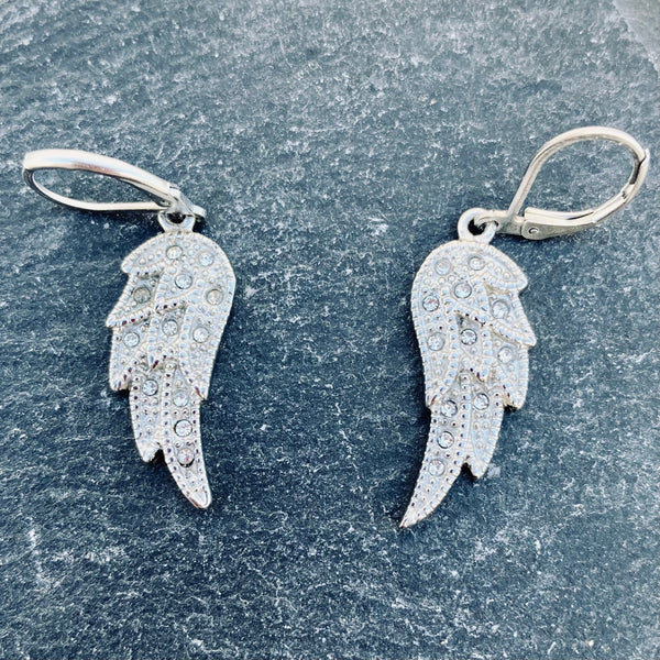 Sanity Jewelry Earrings "Mini Angel Wings" Earrings - White Bling -  SK2235E
