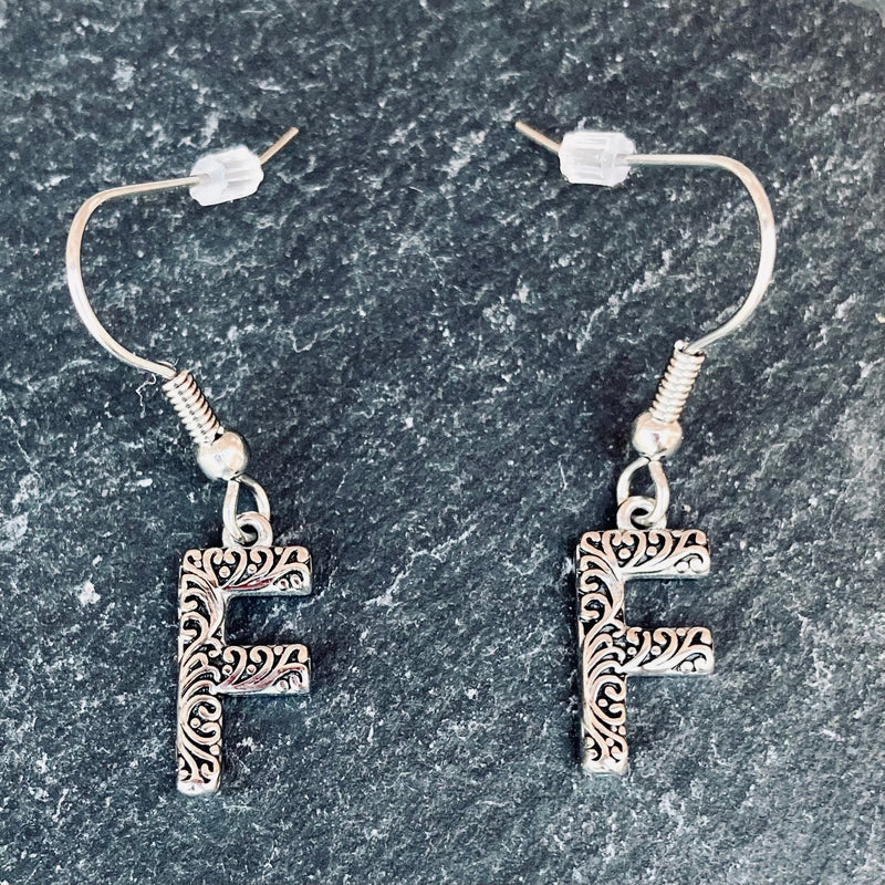 SANITY JEWELRY® F Ladies Letter Earrings