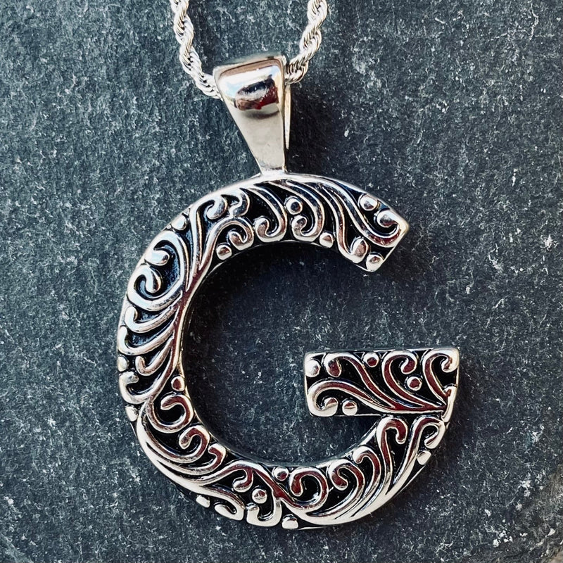 SANITY JEWELRY® G / 16" Stainless Steel Classic Chain Ladies Letter Pendants