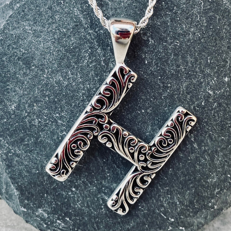 SANITY JEWELRY® H / 16" Stainless Steel Classic Chain Ladies Letter Pendants