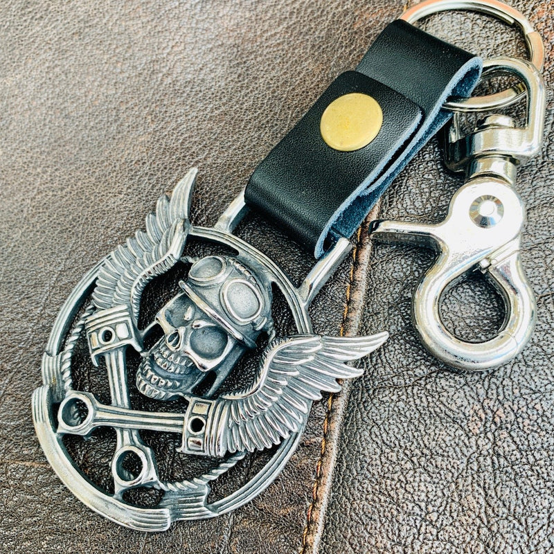 Sanity Jewelry Key Chain Biker Pistons and Wings Keychain - KC02