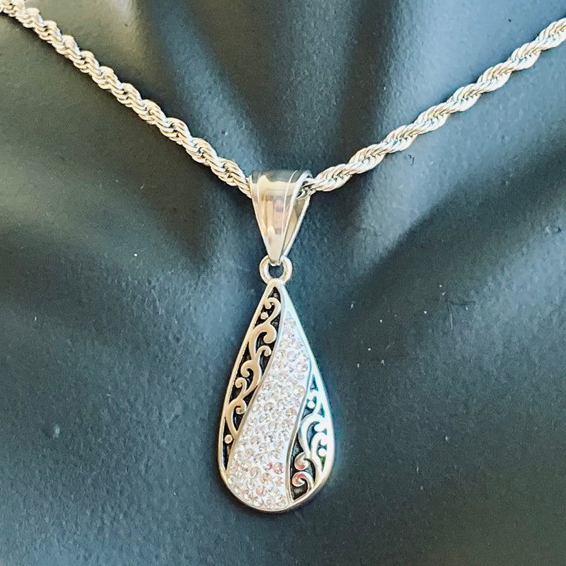 Sanity Jewelry Ladies Necklace "Crystal Teardrop Mini " - Pendant & Chain - AJ2520M