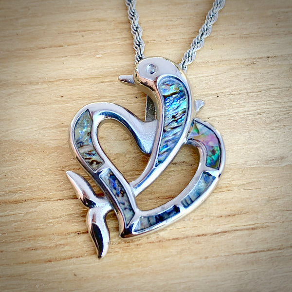 Sanity Jewelry Ladies Necklace Sea Shell - Dolphin Heart Pendant & Chain SK2563