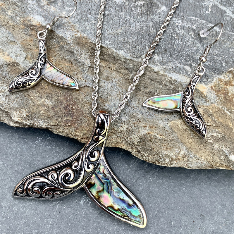 Sanity Jewelry Ladies Necklace Sea Shell - Dolphin "Scrollwork" Pendant & Chain SK2582
