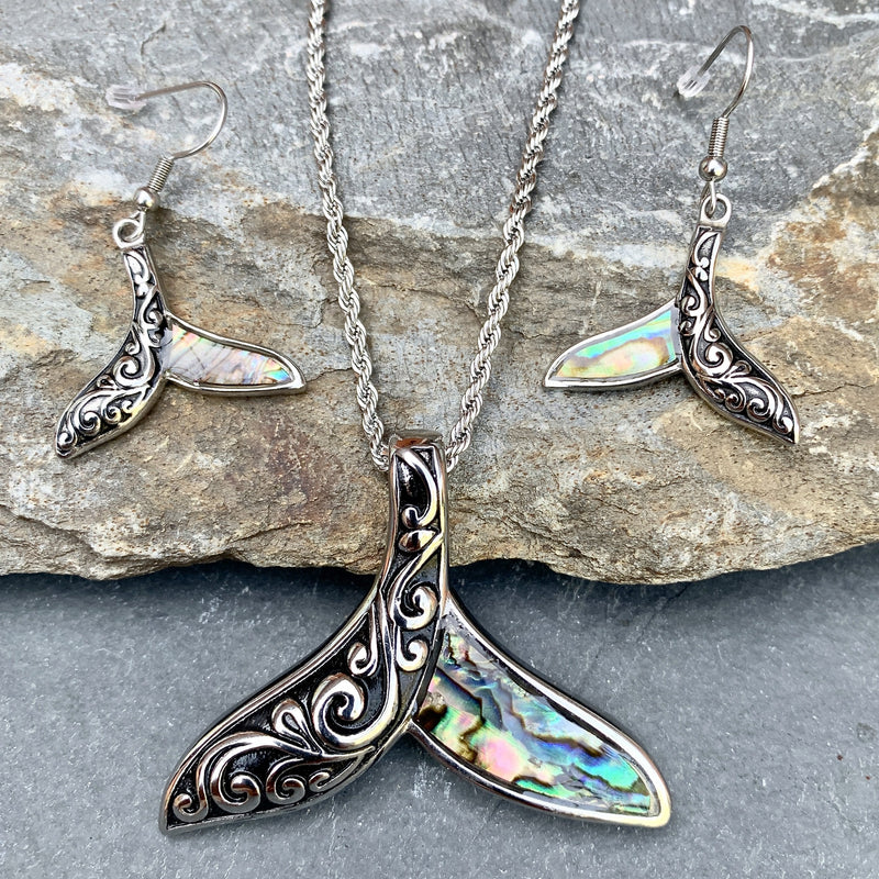 Sanity Jewelry Ladies Necklace Sea Shell - Dolphin "Scrollwork" Pendant & Chain SK2582