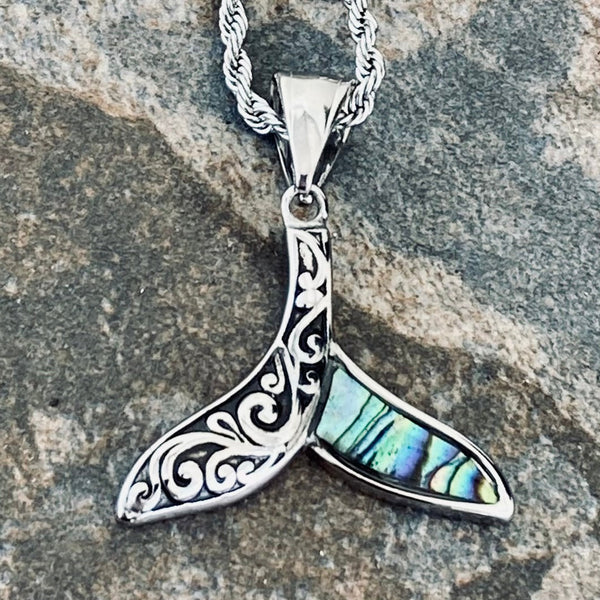 Sanity Jewelry Ladies Necklace Sea Shell - Mini Scrollwork Dolphin Pendant & Chain SK2582M